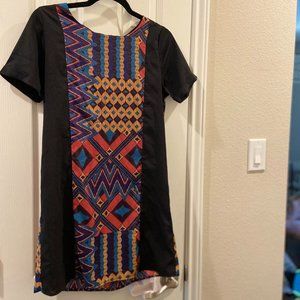 Above the knee graphic print dress